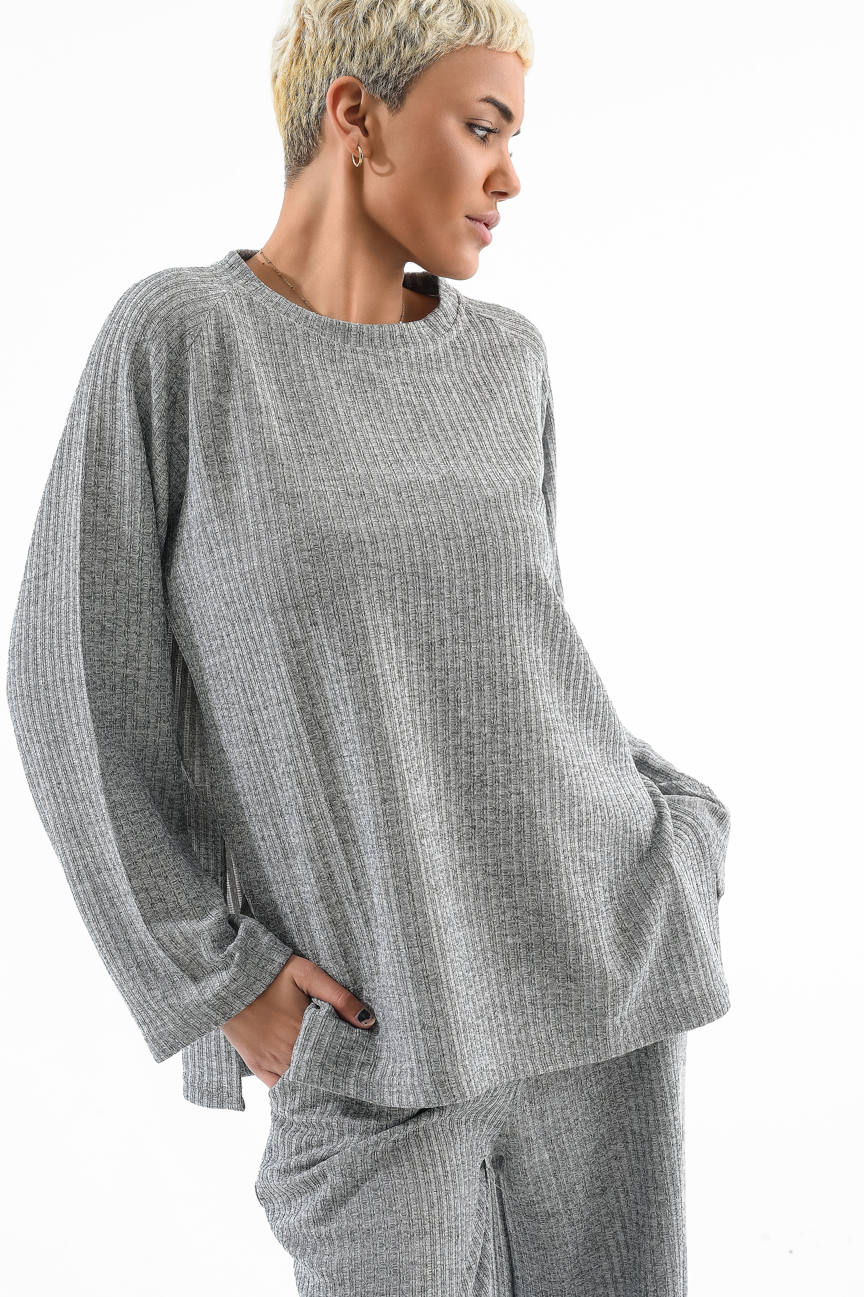 Rib Set Crew Neck